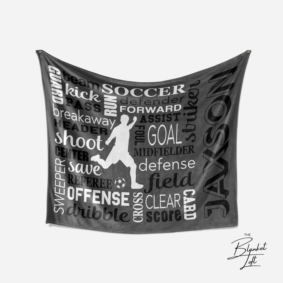 Personalized Boys Soccer Minky Blanket