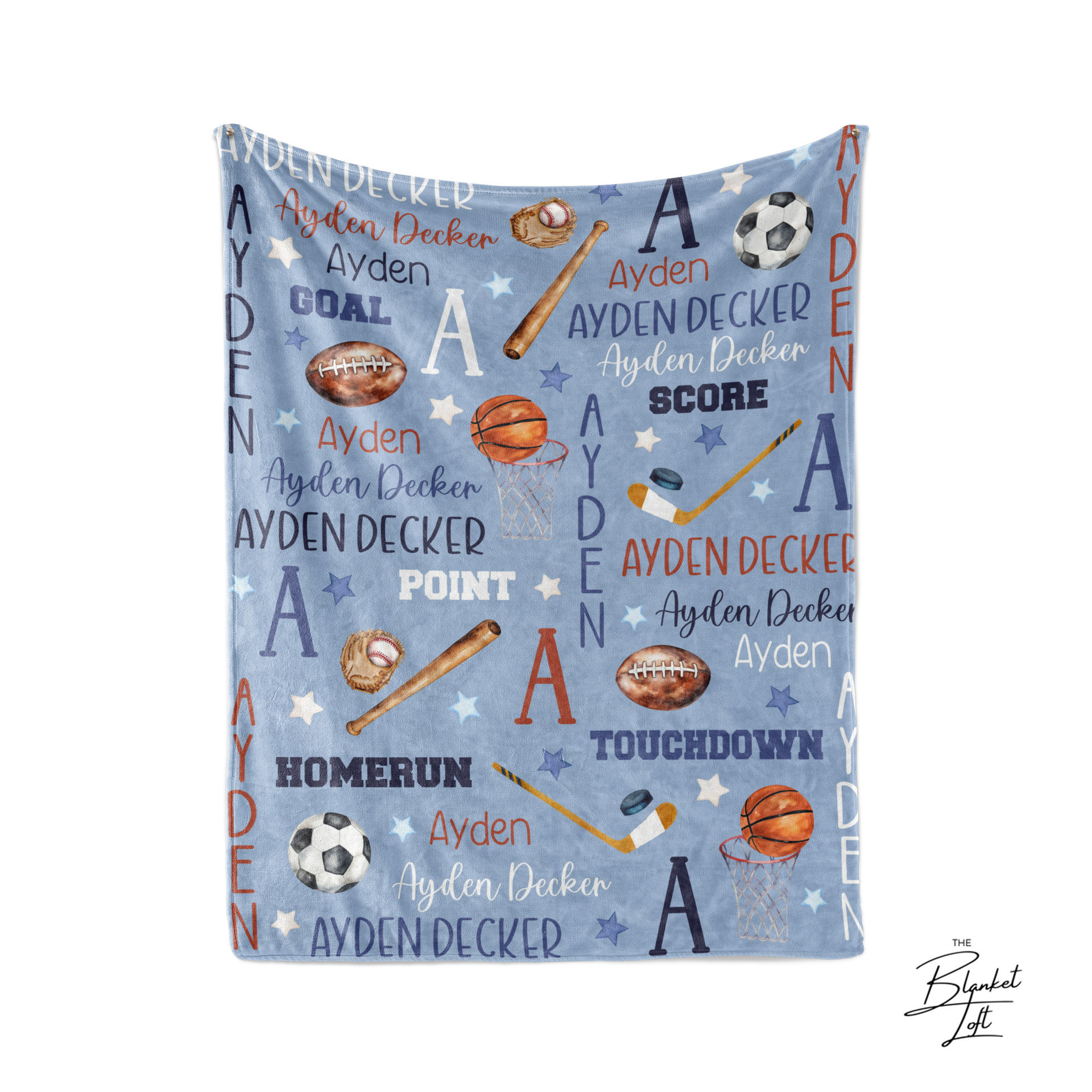 Personalized Sports Equipment Baby Blanket 