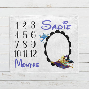 Personalized Disney's Aladdin Milestone Blanket