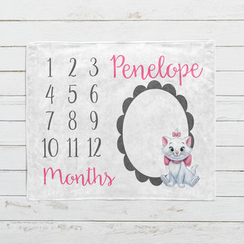 Personalized Aristocats Marie Milestone Blanket