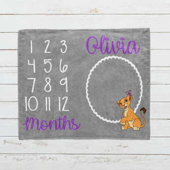Personalized Baby Nala Milestone Blanket