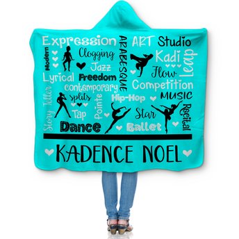 Personalized Dance Hooded Sherpa Blanket