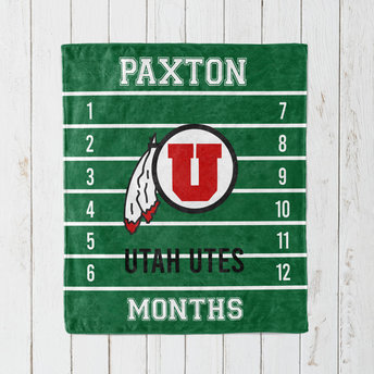 Personalized College Football Monthly Milestone Blanket