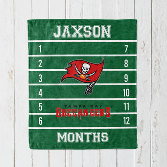 Personalized Football Team Monthly Milestone Blanket
