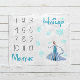 Personalized Disney Frozen Milestone Blanket