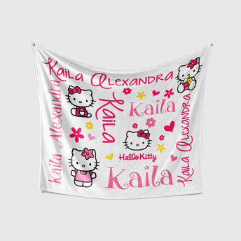 Personalized Hello Kitty Baby Blanket