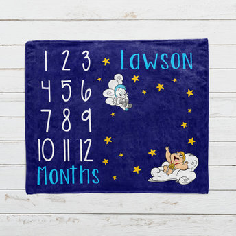 Personalized Baby Hercules and Pegasus Milestone Blanket