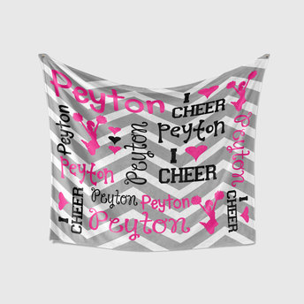 Personalized I Love Cheer Blanket