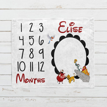 Personalized Baby Simba Milestone Blanket