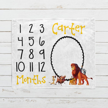 Personalized Lion King Baby Milestone Blanket