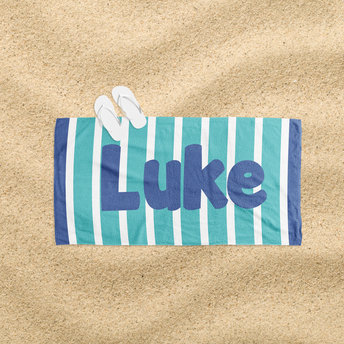 Personalized Striped Name Beach Towel