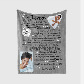 Custom Memorial Photo Quote Blanket