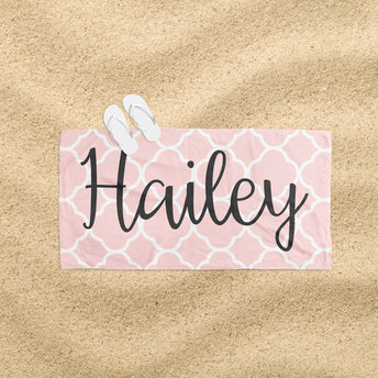 Personalized Moroccan Beach Towel with Name