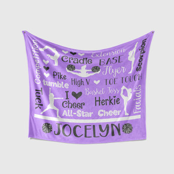 Personalized Cheer Words Blanket