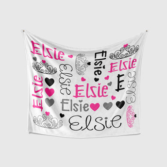 Personalized Princess Crown Baby Blanket