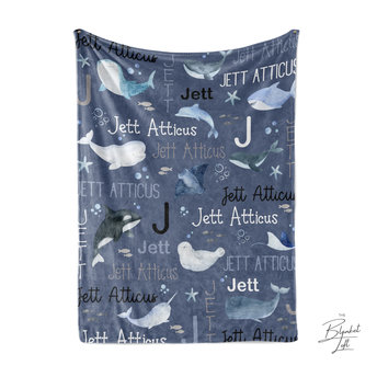 Personalized Under the Sea Animals Baby Blanket