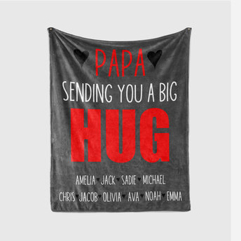 Sending a Big Hug Personalized Blanket for Papa
