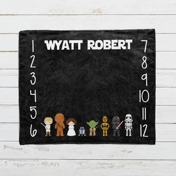Personalized Star Wars Milestone Blanket