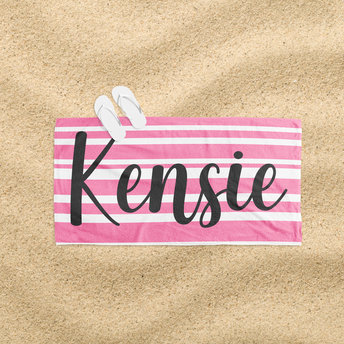 Personalized Striped Beach Towel With Name