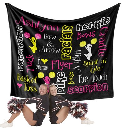 Personalized Cheer Blanket with Cheer Words