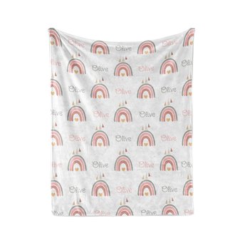 Personalized Boho Rainbow Blanket