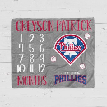 Personalized baby milestone blanket - baseball