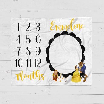 beauty and the Beast Milestone blanket