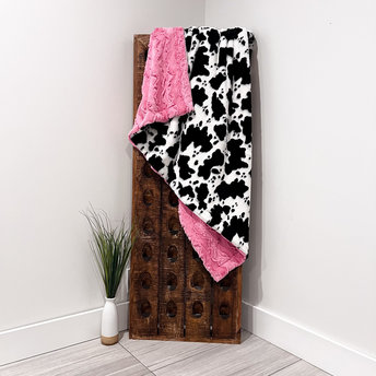 Classic Cow Print Minky Blanket