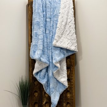 Baby Blue Snow Glacier Luxe Minky Blanket
