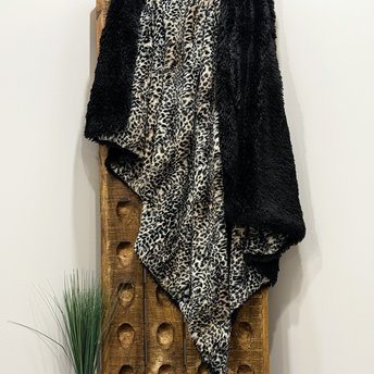Cheetah Black Shag Luxe Minky Blanket