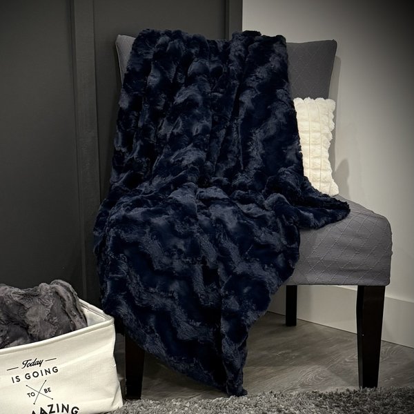 Luxe Cuddle Glacier Ink 50"x60" Adult Minky Blanket