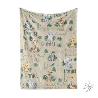 Jungle Safari Animals Personalized Baby Blanket