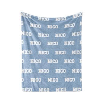 Tranquil Blue Personalized Name Blanket