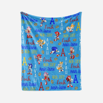Personalized Sonic the Hedgehog Blanket