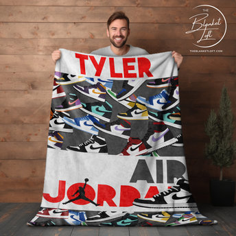 Personalized Nike Air Jordan Blanket