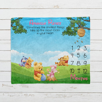 Baby Winnie the Pooh and Friends Milestone Blanket
