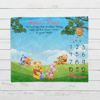 Baby Winnie the Pooh and Friends Milestone Blanket
