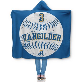 Custom Team Hooded Baseball Sherpa Blanket with Logo