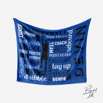 Personalized Boys Basketball Minky Blanket