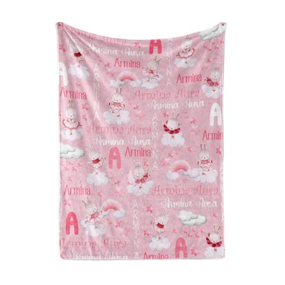 Ballerina Bunnies Personalized Baby Blanket