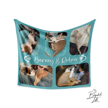 Photo Collage Throw Blanket for Cat Lover