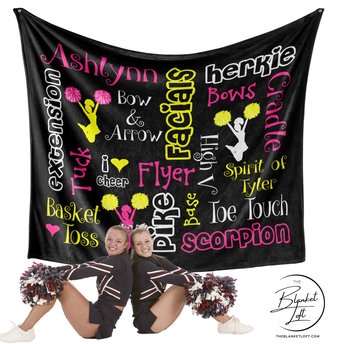 Personalized Cheer Blanket with Cheer Words