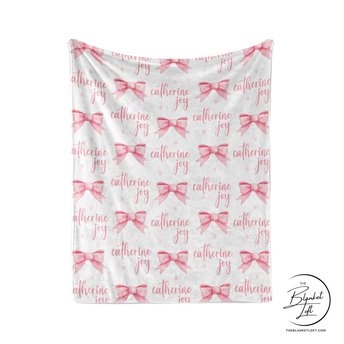 Personalized Coquette Bows Baby Blanket 