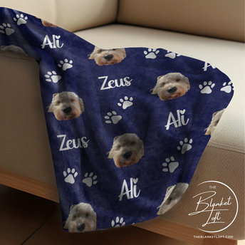 Personalized Dog Face Photo Blanket