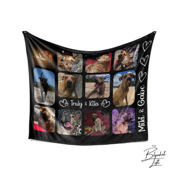 Photo Collage Throw Blanket for Dog Lover
