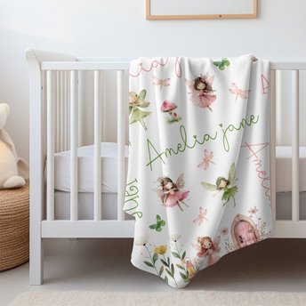 Personalized Fairy Garden Baby Blanket 