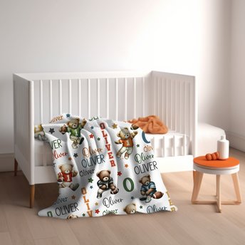 Personalized football bears blanket