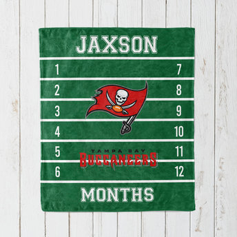 Personalized Football Team Monthly Milestone Blanket
