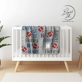 Personalized Football Baby Blanket 