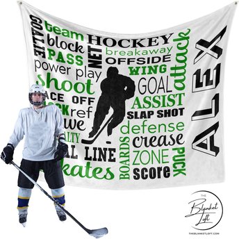 Personalized Boys Hockey Blanket